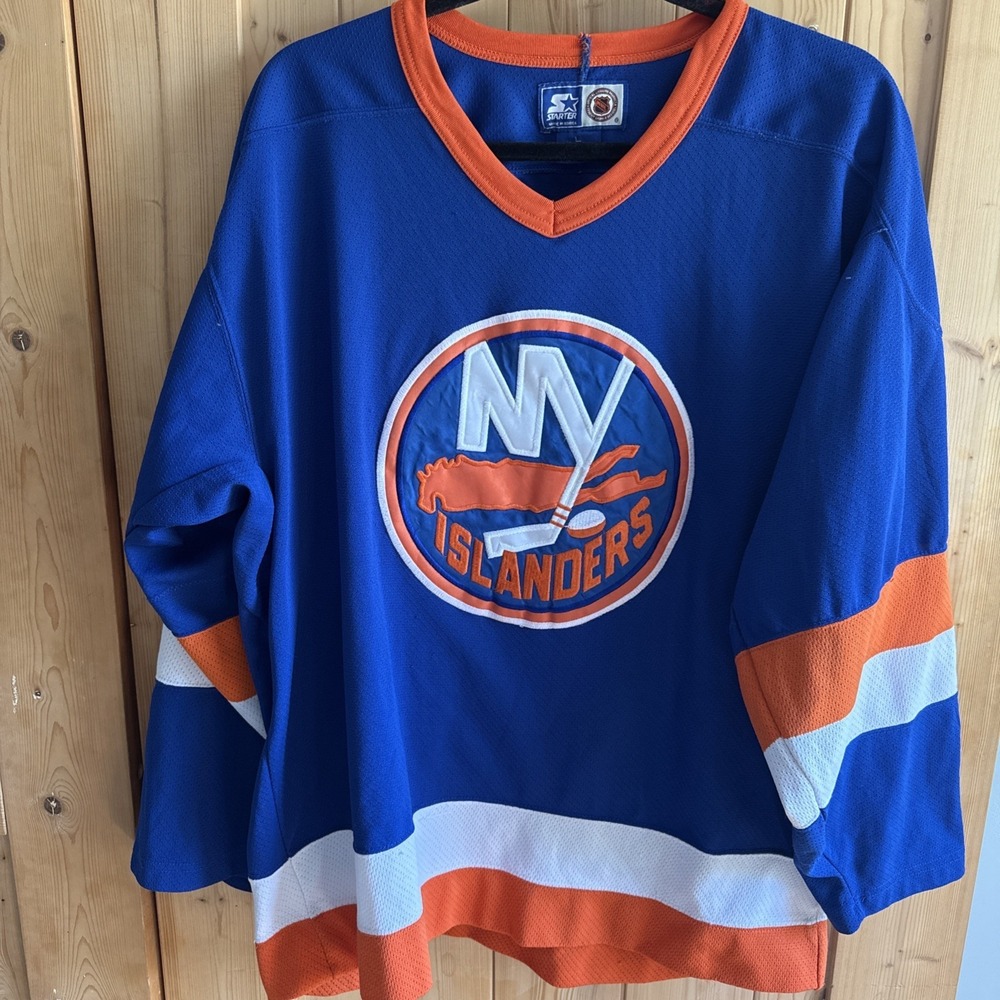 New York Islanders NHL Mens Large Hockey Jersey Vintage 90s Starter Made Korea